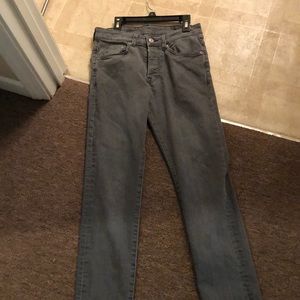 Skinny jeans. 29x30. Gray. Snap front